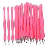 TOYANDONA 100 Stück Nagelhautentferner Edelstahl Nagelhautschieber mit Gabel Kunststoffgriff...