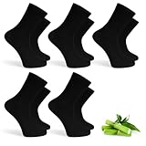 Basic Treasure 5 Paar Premium Bambus Socken Herren, Schwarz, Business Strümpfe, Anti Schweiß,...