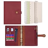 Wonderpool Ringbuch Notizbuch A5 Nachfüllbar Leder Tagebuch Organizer Binder Ordner mit Taschen...