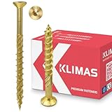 KLIMAS Holzschrauben Torx - Spanplattenschrauben Gelb - Senkkopfschrauben - Terrassenschrauben -...