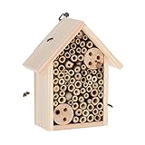 Relaxdays Insektenhotel, Nisthilfe für Bienen & Wespen, HBT 20 x 17 x 8,5 cm, Garten, Balkon,...