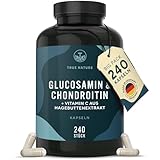 Glucosamin Chondroitin hochdosiert - 240 Kapseln mit 2600mg Glucosamin & Chondroitin pro Tag - mit...