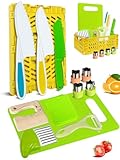 Kinder Küchenmesser Set, inkl. Kochmesser Obstmesser Schäler Wellenschneider und Faltbarer...