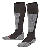 FALKE Unisex Kinder Skisocken Active Ski K Kh Wolle Funktionsmaterial warm dick 1 Paar, Schwarz...
