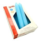 goki 15427 - Geburtstagskerzen 10 Stück, blaue Wachskerzen Set, 10cm, festliche Dekoration für...