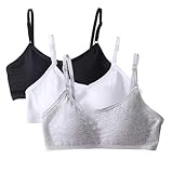 SEFIRST 3 Stück Mädchen Sport BHS Teens Unterwäsche mit Fest Gepolsterte und Verstellbarem...