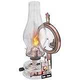 KOTARBAU® Petroleumlampe Glas Öllampe mit Spiegel Altes Kupfer Campinglampe Petroliumöllampe...