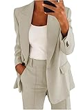 shownicer Damen Hosenanzug Elegant Business Anzug Set Revers Büro Blazer Hose 2-teilig Anzug...