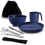Camping Utensilien, ReaNea Camping Mess Kit für Reisen, Camping, Picknick, Outdoor, Camping Gear...