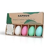 Eco Shampoo Bars and Conditioner Gift Set 128g, SAPHUS Mini Moisturizing Bar Shampoo for Hair with...