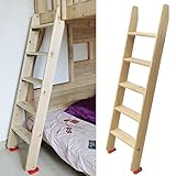 Extra hohe Holzleiter für Hochbetten, 100–175 cm, 9,5 cm breite Stufen, abgewinkeltes Design für...