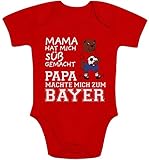 Shirtgeil Baby Body Mama hat Mich süß gemacht Papa machte Mich zum Bayer Fußball Kurzarm...