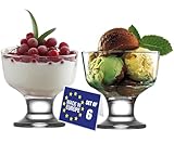 NORDIC SCHILLER Modern Eisschalen Glas mit Fuß 6er Set 285ml, 100% BLEI FREI Glas Dessertschalen,...