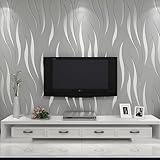 International Wallpaper Moderne, minimalistische Vliestapete mit Wasserpflanzen-Muster, 3D-Wellen,...