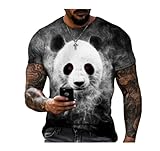 YIMAIWLX kurze Ärmel Sonnenbrille Panda Herren Lustige T-shirt Panda Themed Kunst Gedrucktes...