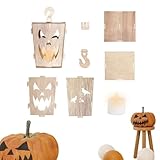 Holzlaterne – dekorative Tischdekoration, gruseliges Partyzubehör, rustikales Design,...