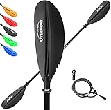 Overmont Paddel Aluminium Doppelpaddel SUP Paddel 222cm mit verstellbaren Paddel-Blätter für...