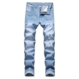 CUTeFiorino Jeanshose Herren Lässige, zerrissene Jeans für Herren im Frühling und Sommer, gerades...