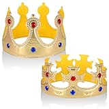 Apausvcm 2 Stück Königskronen Hut,Krone König Gold,Königskrone für Erwachsene,König...