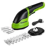 WORKPRO Gartenschere 3,6V, handliche Grasschere und Strauchschere elektrisch mit 2 Messern 2.000mAh...