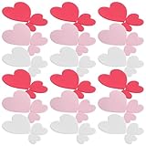 HOOTNEE 300 Stück EVA Herz Aufkleber Valentinstag Selbstklebende Bastelsticker für Dreifarbige...