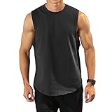 Herren Tanktop Gym Tshirt Baumwolle Muskel Fitness Training Laufshirt Fitness Tanks Ärmelloser...