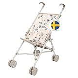 Skrållan Sulky Puppenbuggy ab 3 Jahre - 53cm großer Klappbuggy mit Sicherheitsgurt und waschbarem...