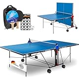 GEWO AWR Tischtennisplatte Outdoor – Wetterfest & klappbar – Melaminharz – ITTF Turniergröße...
