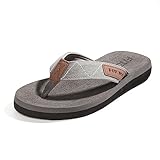 FITORY Herren Flip Flops Beach Sandalen Surfen Zehentrenner Sommerschuhe, Grau, 43 EU