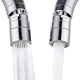 FlyHigh Wasserhahnaufsatz mit Doppelfunktion und 360-Grad-drehbarem Schwenkkopf, Wassersparender...
