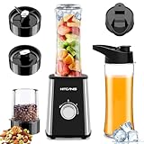 KITCANIS 3-in-1 Mixer Smoothie Maker, 800W Mini Standmixer Blender elektrisch, 3 einstellbare...