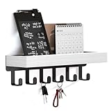 SWTYMIKI Schlüsselbrett mit Holztablett und 6 Haken - Multifunktionales...