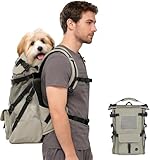 Wakytu HundeRucksack für mittelgroße Hunde atmungsaktiv bequem mit Hals-Schutzpolster...
