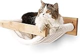 FUKUMARU Kletterwand Katzen, Großes Katzenregal zur Wandmontage, aus massivem Gummibaumholz,...