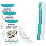 Zahnaufhellungsstreifen für weiße Zähne mit Kokosöl, Aufhellungsstreifen für empfindliche...