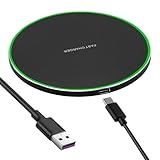 35W Kabelloses Ladegerät Schnellladung, Wireless Charger Pad mit USB-C, Induktionsladegerät Qi,...