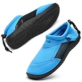 HKR Kinder Badeschuhe Wasserschuhe Barfussschuhe Strandschuhe Surfschuhe für Jungen Schwarz/Blau 29...