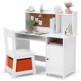 JOYLDIAS Kinderschreibtisch aus Holz, Kinder Schreibtisch mit Stuhl, Multifunktionaler...