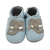 SAYOYO Baby Krabbelschuhe Leder Weiche Lauflernschuhe Babyschuhe für Jungen & Mädchen, 21/22...