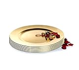 BigDean Platzteller 6 Stück Dekoteller Event Teller Unterteller Antik - Gold - farbend 33cm...