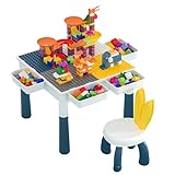 Sinbide 7-in-1 Kindertisch, Kindertisch & Stuhl Set Bausteintisch, Multifunktionaler...