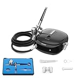 Oasser Airbrush Set Kompressor Dual Action 3 Modi wiederaufladbarer 1000mAh Akku 0,3mm Düse 7CC...