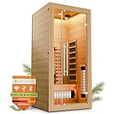 Artsauna Infrarotkabine Kiruna90 Premium mit Vollspektrum- & Flächenstrahler, 1 Person, 90x90x190...