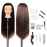Aofadaning Trainingsköpfe 100% von dem Hochtemperaturfaser Haar 28zoll Trainingskopf für Frisöre...