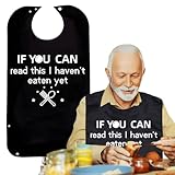 Lätzchen für Erwachsene Lustig, Schwarz Lätzchen Schlabberlatz mit Auffangschale für Senioren,...