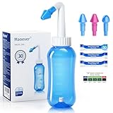 Nasendusche Set, Nasenspülkanne zur Nasenreinigung und Nasenspülung，BPA-frei, 300 ml, mit 30...