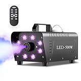 Nebelmaschine, TOGAVE 13 Farbigen 8 LED Licht Rauchmaschine mit 2 in 1 Fernbedienung, RGB...