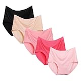 SofiLace - Damen Elegant Bequem Hohe Taille Auslaufsicher Höschen Frauen Bauchweg Panties, 5 Stück...