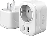 Reisestecker Adapter USA Deutschland Stecker USA Adapter Steckdose mit USB A & C Reise Geschenk...