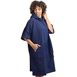 HOMELEVEL Badeponcho Damen und Herren - Surf Poncho aus 100% Baumwolle - Tuch für Erwachsene -...